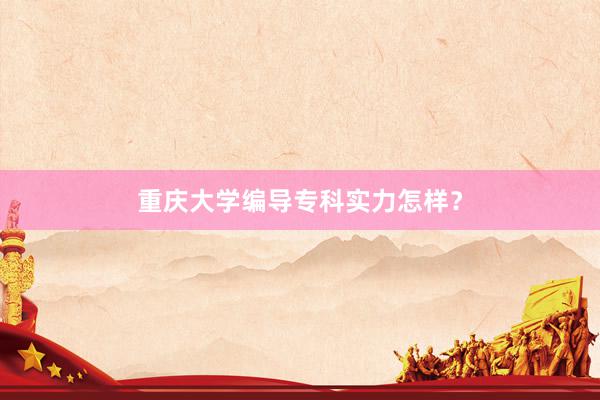 重庆大学编导专科实力怎样？